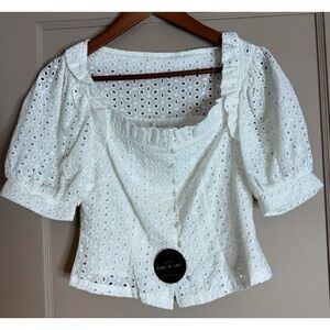 White Eyelet Women's Top